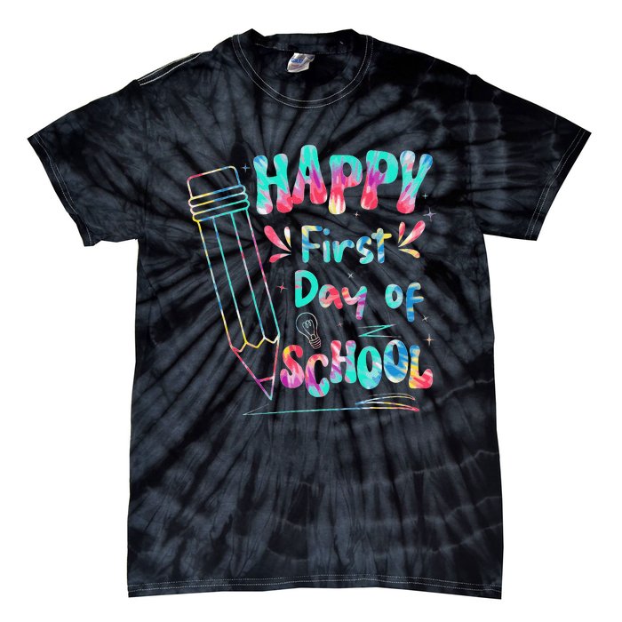 Happy First Day Of School Summers Out For School Tie-Dye T-Shirt