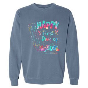 Happy First Day Of School Summers Out For School Garment-Dyed Sweatshirt