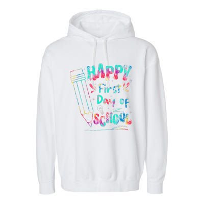 Happy First Day Of School Summers Out For School Garment-Dyed Fleece Hoodie