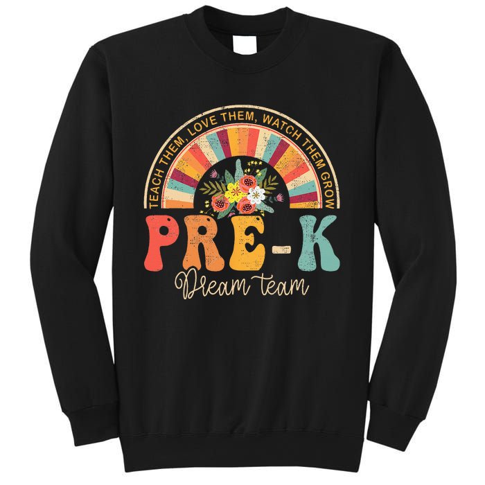 Happy First Day Pre K Team Teacher Kids 60s 70s Hippie Retro Sweatshirt