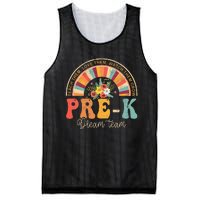 Happy First Day Pre K Team Teacher Kids 60s 70s Hippie Retro Mesh Reversible Basketball Jersey Tank