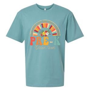 Happy First Day Pre K Team Teacher Kids 60s 70s Hippie Retro Sueded Cloud Jersey T-Shirt