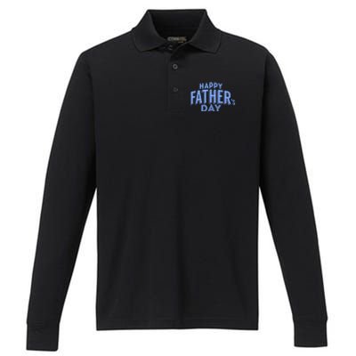 Happy Father's Day Gift For Dad Performance Long Sleeve Polo