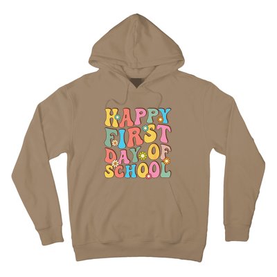 Happy First Day Of School Retro Groovy Teacher & Students Hoodie