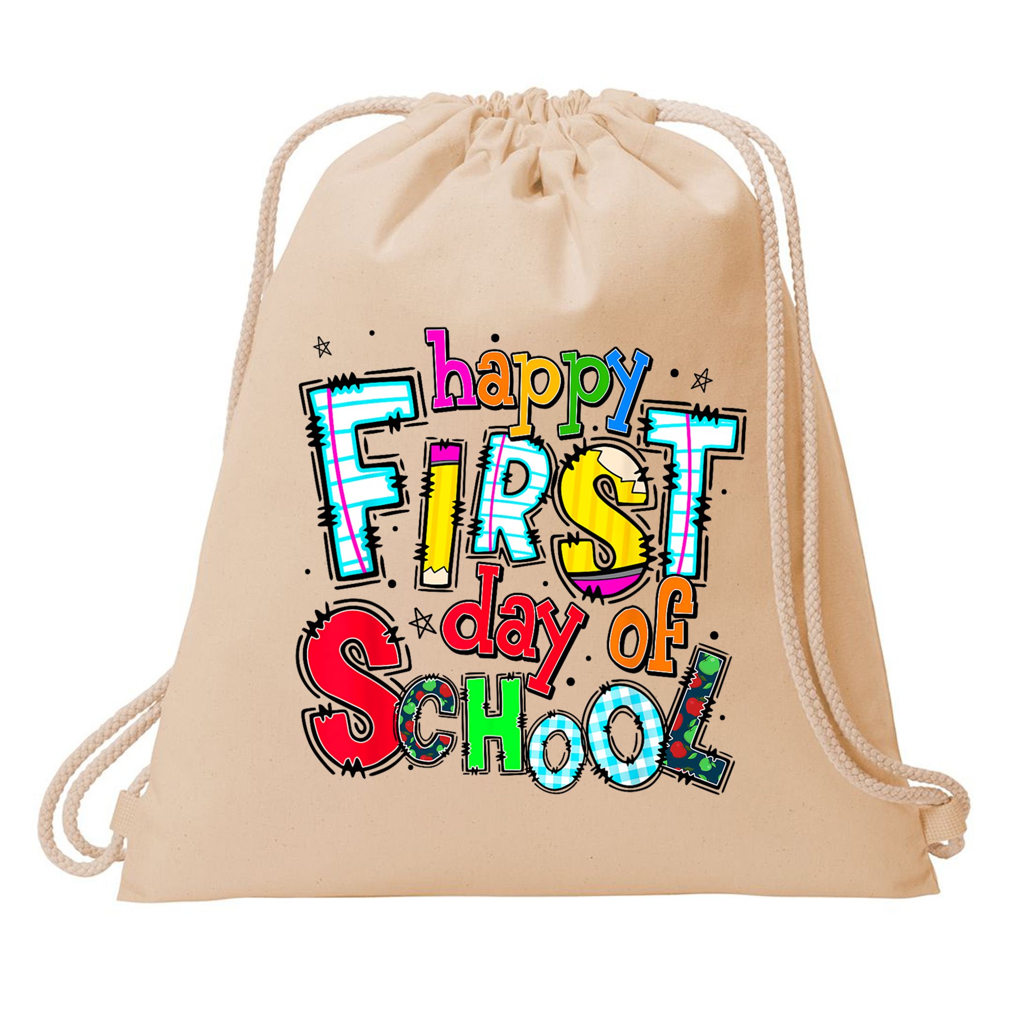 Happy First Day Of School Gifts Students Teachers Drawstring Bag