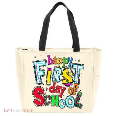 Happy First Day Of School Gifts Students Teachers Zip Tote Bag