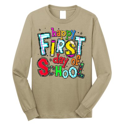 Happy First Day Of School Gifts Students Teachers Long Sleeve Shirt