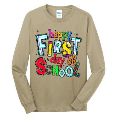 Happy First Day Of School Gifts Students Teachers Tall Long Sleeve T-Shirt