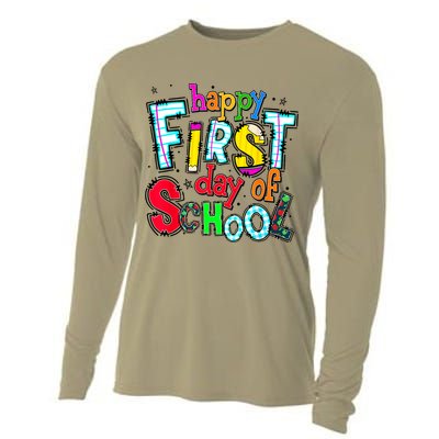 Happy First Day Of School Gifts Students Teachers Cooling Performance Long Sleeve Crew