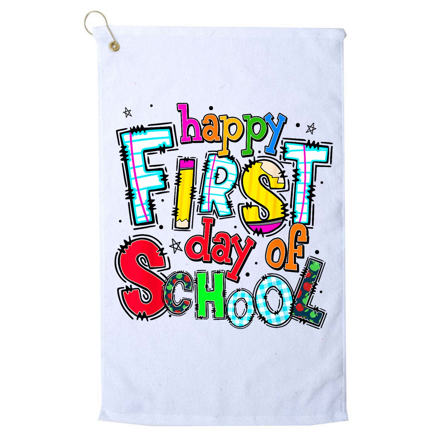 Happy First Day Of School Gifts Students Teachers Golf Towel