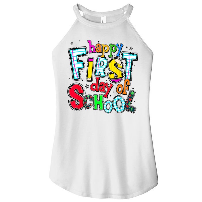 Happy First Day Of School Gifts Students Teachers Women's Perfect Tri Rocker Tank