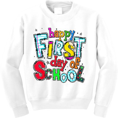 Happy First Day Of School Gifts Students Teachers Kids Sweatshirt