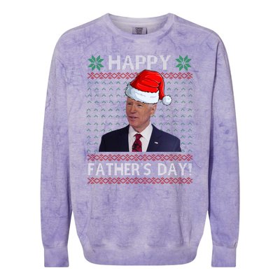 Happy Father's Day Funny Joe Biden Christmas Joke Colorblast Crewneck Sweatshirt