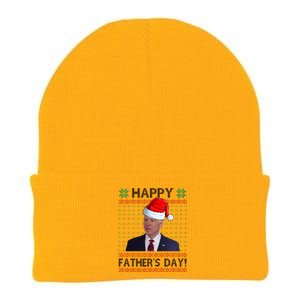 Happy Father's Day Funny Joe Biden Christmas Joke Knit Cap Winter Beanie