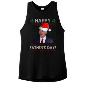 Happy Father's Day Funny Joe Biden Christmas Joke Ladies PosiCharge Tri-Blend Wicking Tank