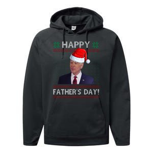 Happy Father's Day Funny Joe Biden Christmas Joke Performance Fleece Hoodie