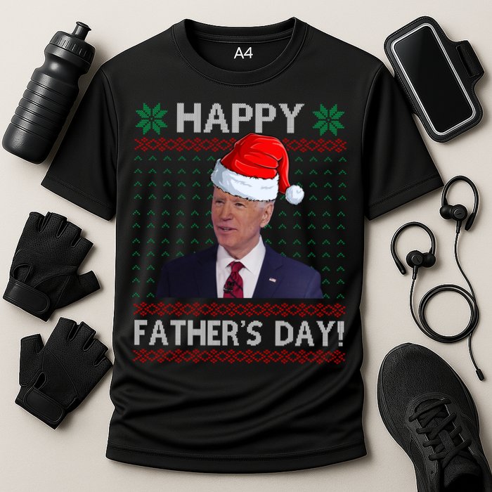 Happy Father's Day Funny Joe Biden Christmas Joke Cooling Performance Crew T-Shirt