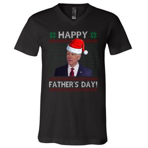 Happy Father's Day Funny Joe Biden Christmas Joke V-Neck T-Shirt