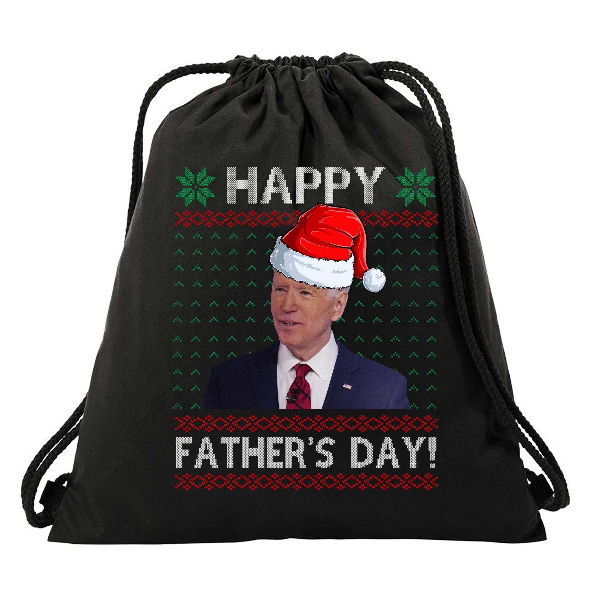 Happy Father's Day Funny Joe Biden Christmas Joke Drawstring Bag