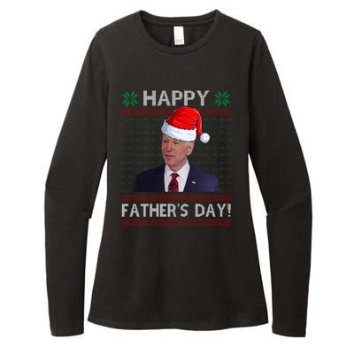 Happy Father's Day Funny Joe Biden Christmas Joke Womens CVC Long Sleeve Shirt