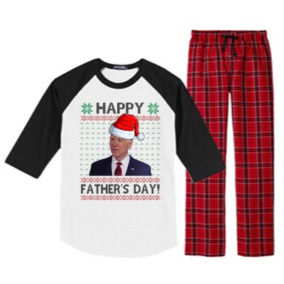 Happy Father's Day Funny Joe Biden Christmas Joke Raglan Sleeve Pajama Set