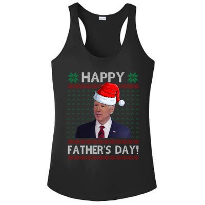 Happy Father's Day Funny Joe Biden Christmas Joke Ladies PosiCharge Competitor Racerback Tank