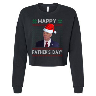 Happy Father's Day Funny Joe Biden Christmas Joke Cropped Pullover Crew