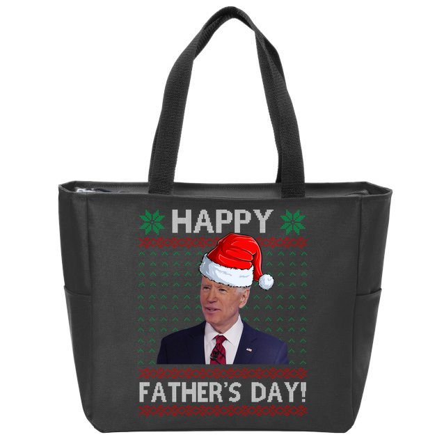 Happy Father's Day Funny Joe Biden Christmas Joke Zip Tote Bag