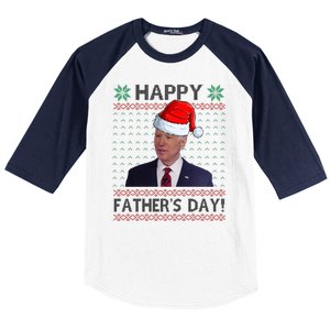 Happy Father's Day Funny Joe Biden Christmas Joke Baseball Sleeve Shirt