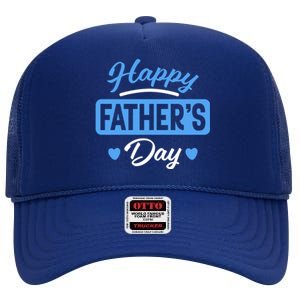 Happy Father's Day Gift High Crown Mesh Back Trucker Hat