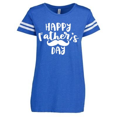 Happy Father's Day Mustache Enza Ladies Jersey Football T-Shirt