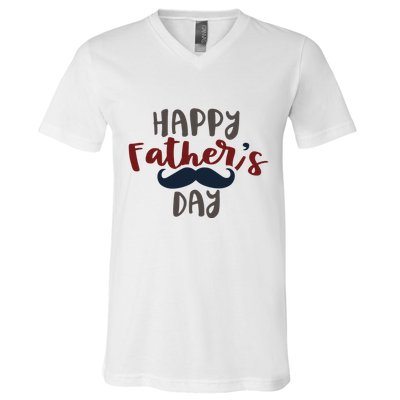 Happy Father's Day Mustache V-Neck T-Shirt