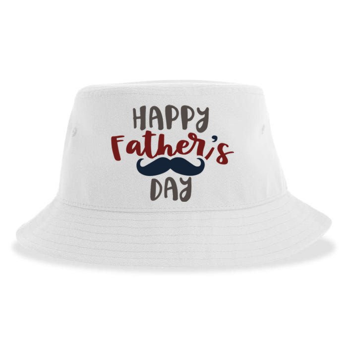 Happy Father's Day Mustache Sustainable Bucket Hat