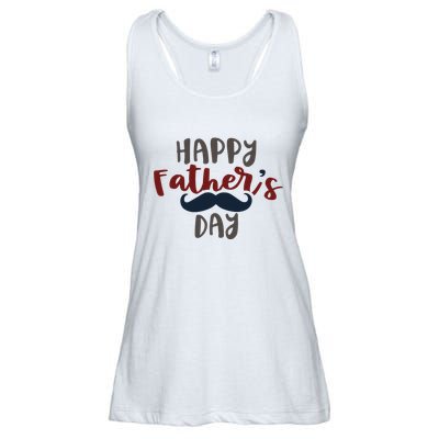 Happy Father's Day Mustache Ladies Essential Flowy Tank