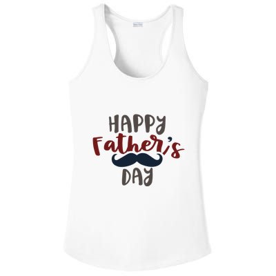Happy Father's Day Mustache Ladies PosiCharge Competitor Racerback Tank