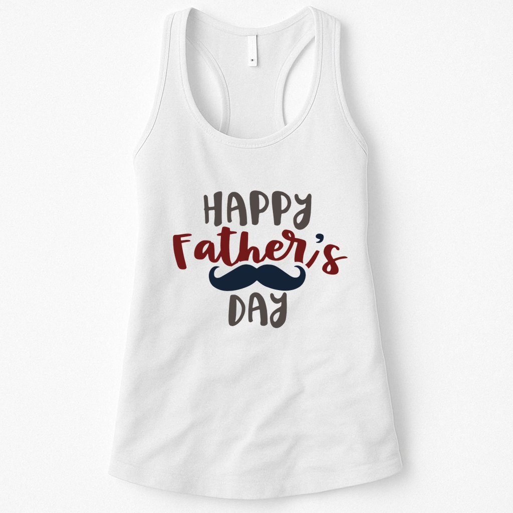 Happy Father's Day Mustache Womens Tank Top