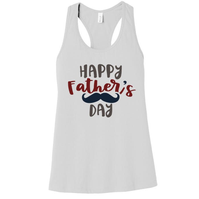 Happy Father's Day Mustache Women's Racerback Tank