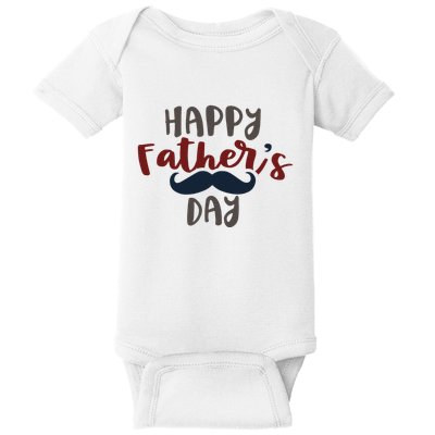 Happy Father's Day Mustache Baby Bodysuit