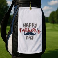 Happy Father's Day Mustache Golf Towel