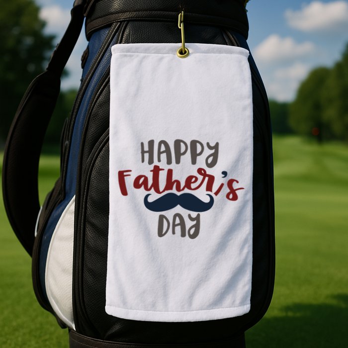 Happy Father's Day Mustache Golf Towel