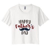 Happy Father's Day Mustache Women's Crop Top Tee