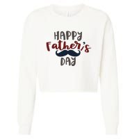 Happy Father's Day Mustache Cropped Pullover Crew