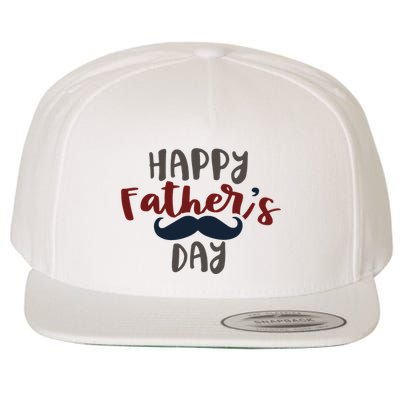 Happy Father's Day Mustache Wool Snapback Cap