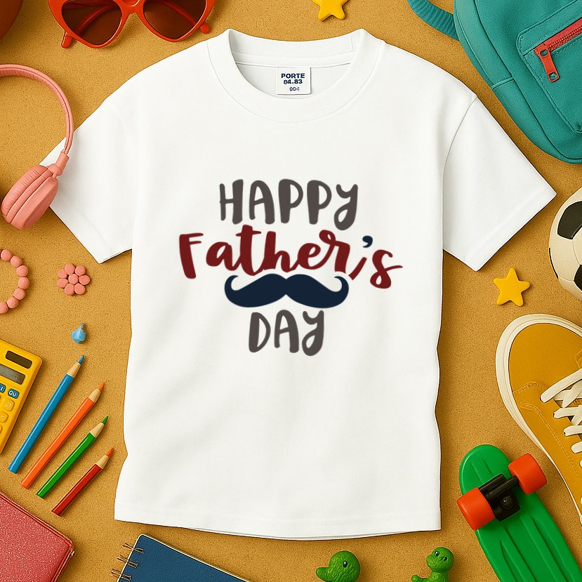 Happy Father's Day Mustache Kids T-Shirt