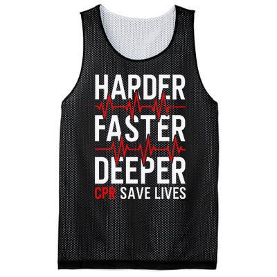 Harder Faster Deeper CPR Funny EMT EMS Paramedic Mesh Reversible Basketball Jersey Tank