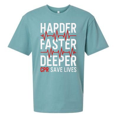 Harder Faster Deeper CPR Funny EMT EMS Paramedic Sueded Cloud Jersey T-Shirt