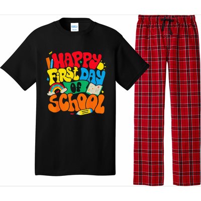 Happy First Day Of School Retro Teacher Funny Back To School Pajama Set