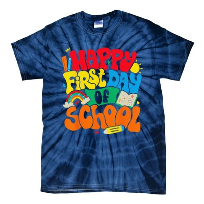 Happy First Day Of School Retro Teacher Funny Back To School Tie-Dye T-Shirt