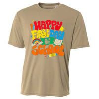 Happy First Day Of School Retro Teacher Funny Back To School Cooling Performance Crew T-Shirt