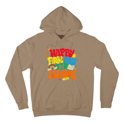 Happy First Day Of School Retro Teacher Funny Back To School Hoodie